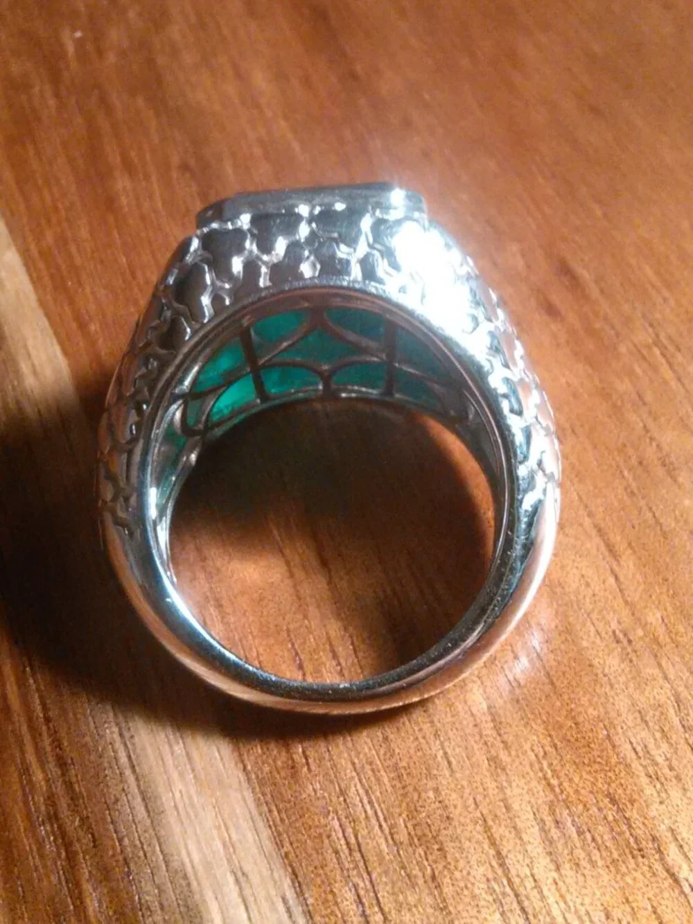 Men's Verde Onyx Art Deco Sterling Silver Ring (Size 6)